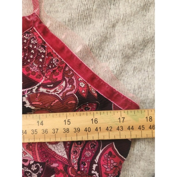 Vintage Y2K Silk Babydoll Cami Top Bella Swan Fairycore Silk Tulle Trim Size M - Picture 6 of 8